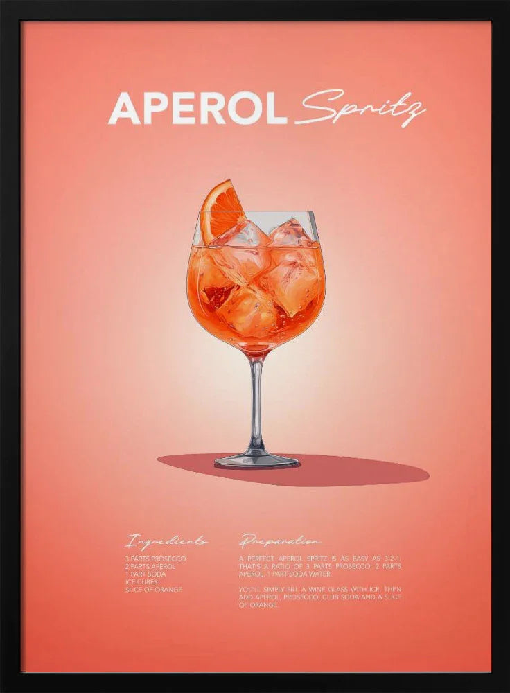 Aperol Spritz Recipe - Andreas Magnusson Framed Art | Home or Office Art