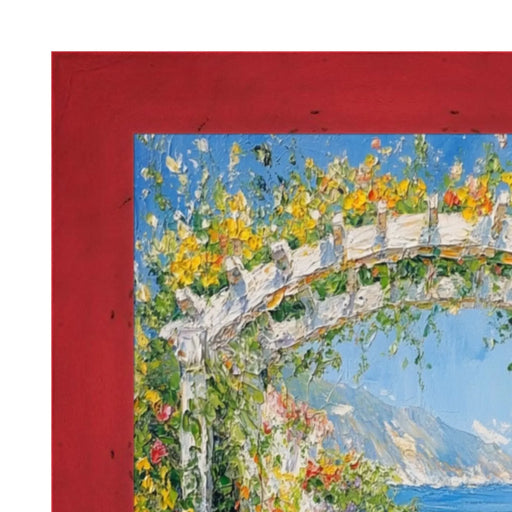 28x28 Frame Modern Red Burl Wood Flat Picture Frame