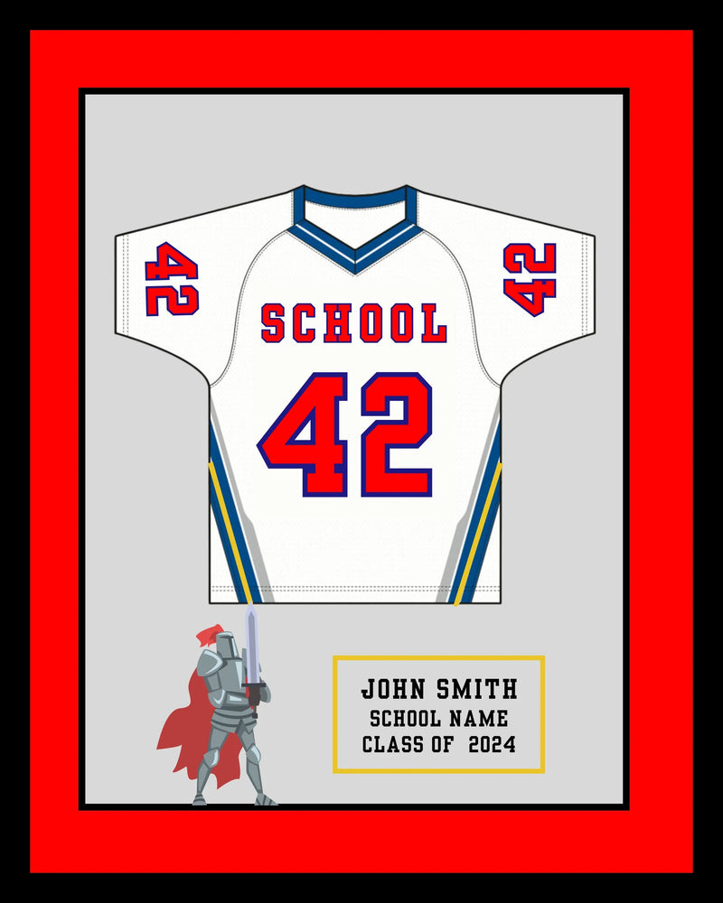 High School Lacrosse Senior Award Night Gift Idea - Jersey Frame Print  ModernMemoryDesign.com