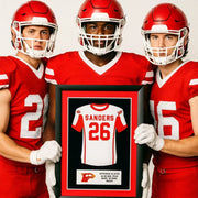Youth football jersey frame moving up gift for junior football program players