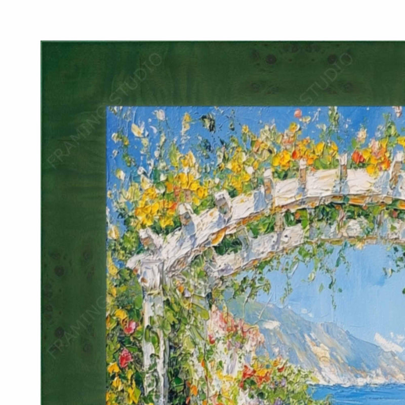 20x40 Frame Green Burl Wood Flat Picture Frame