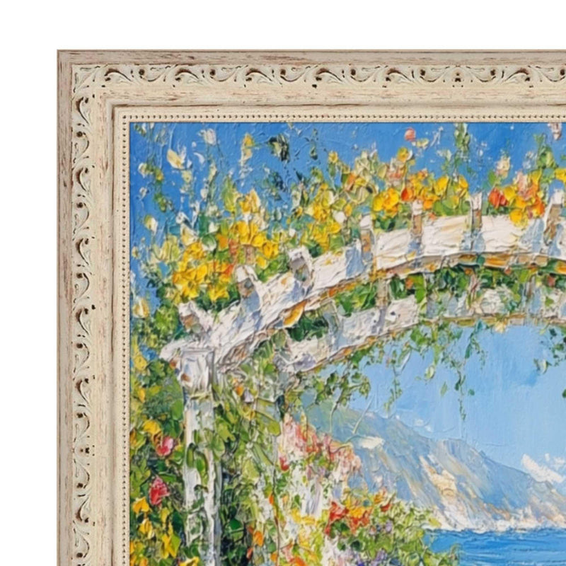 32x48 Frame White Wash Alabaster Bead Picture Frame