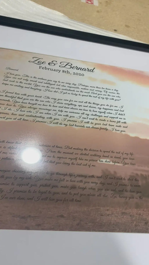 Framed Wedding Anniversary Gift Art