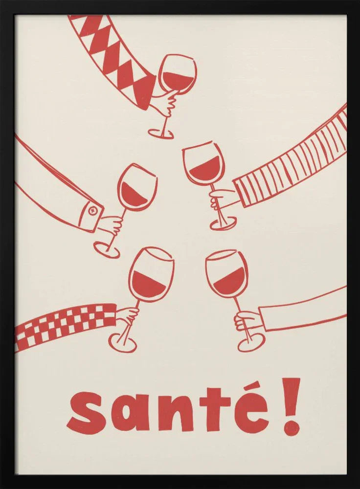 Santé! Wine Party with Friends - Rio Soléy Framed Art | Home or Office Art