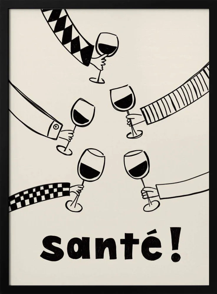 Santé Wine Party with Friends - Rio Soléy Framed Art | Home or Office Art