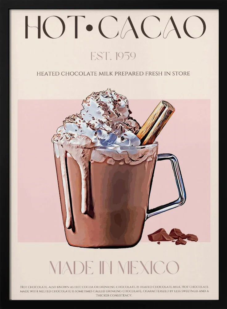 A Mug of Creamy Hot Cacao - Nazma Khokhar Framed Art | Home or Office Art