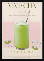 Chilled Matcha Drink - Nazma Khokhar Framed Art | Home or Office Art