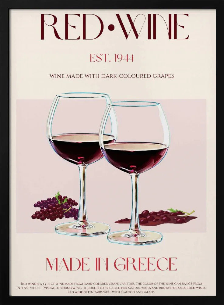Greek Wine Elegance - Nazma Khokhar Framed Art | Home or Office Art