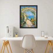 30x36 Frame Slim Bright Chrome Silver Pebbled Texture Picture Frame