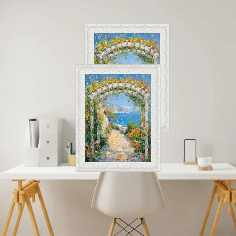 32x48 Frame Glossy Ornate Wedding White Picture Frame