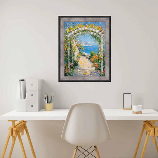 22x22 Frame Custom Frame Raiders Silver/Black Gunmetal Picture Frame