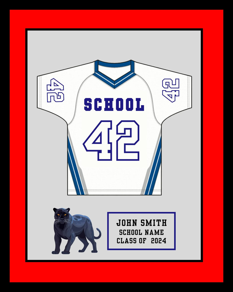 High School Lacrosse Senior Award Night Gift Idea - Jersey Frame Print  ModernMemoryDesign.com