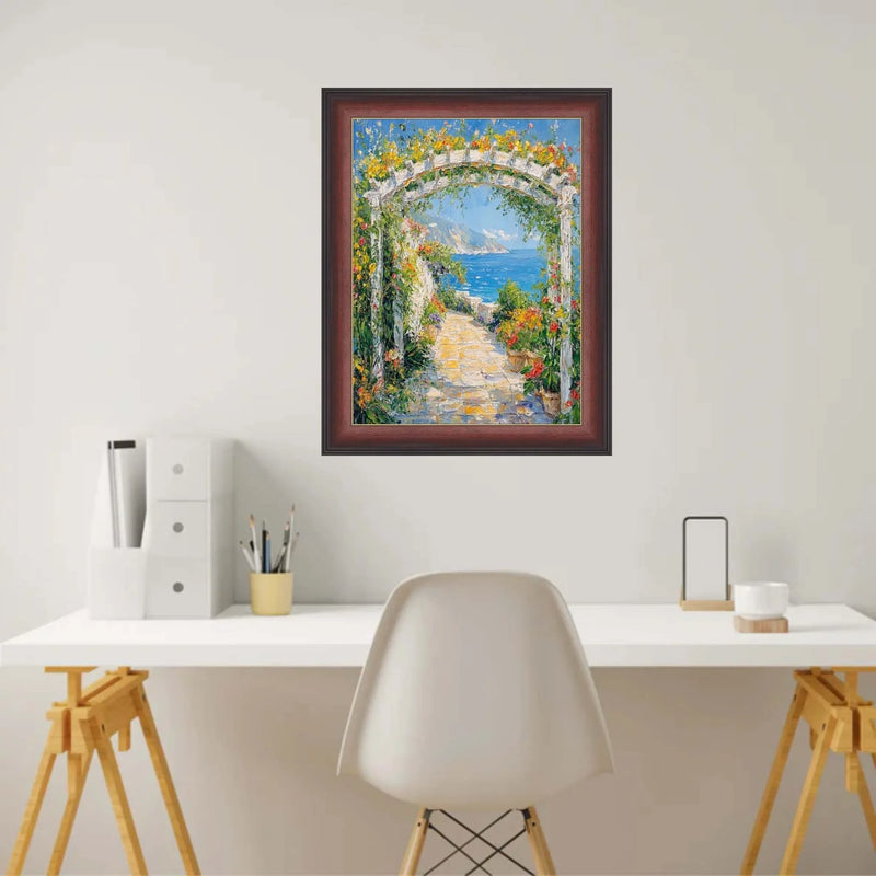 40x40 Frame Diploma Mahogany With Gold Line Picture Frame