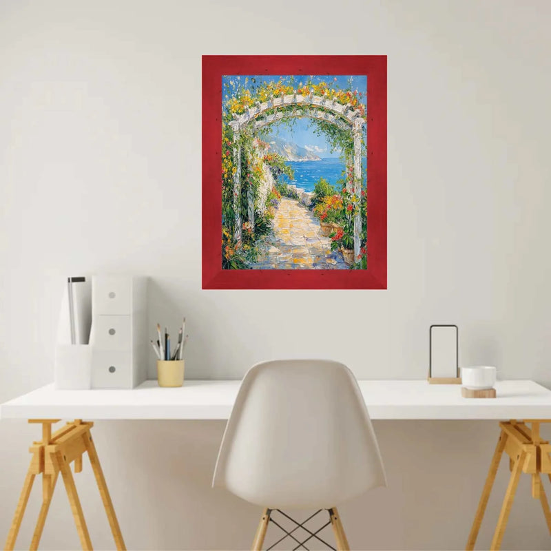 40x40 Frame Modern Red Burl Wood Flat Picture Frame