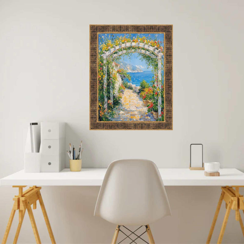 40x40 Frame Farmhouse Rustic Wood Black Gold Picture Frame