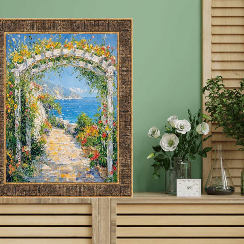 24x30 Frame Farmhouse Rustic Wood Black Gold Picture Frame