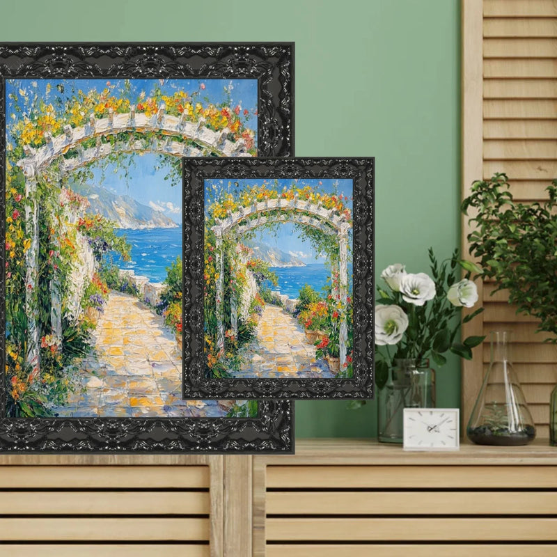 12x12 Frame Piano Black Glossy Ornate Picture Frame