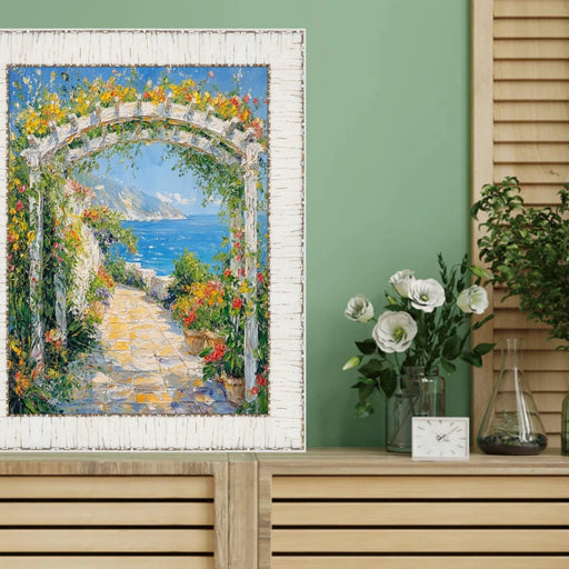 32x48 Frame White Birch Wood Scoop Picture Frame