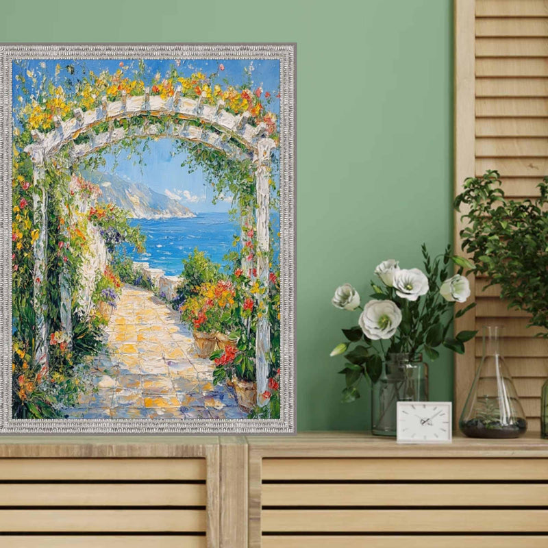 40x40 Frame Slim Bright Chrome Silver Pebbled Texture Picture Frame