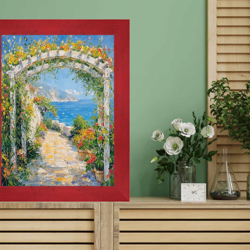 27x27 Frame Modern Red Burl Wood Flat Picture Frame