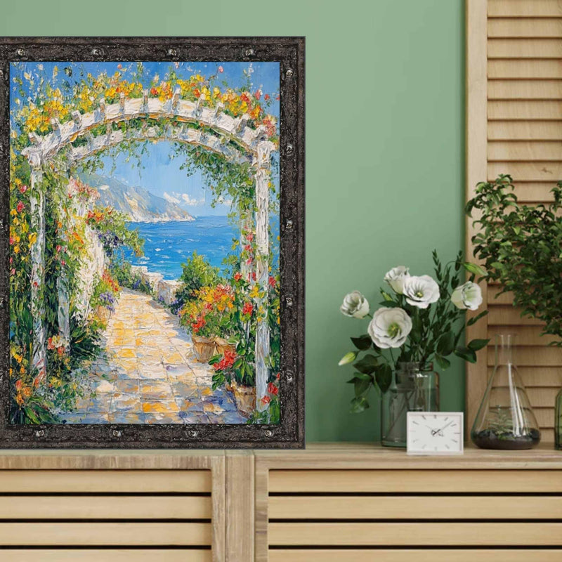 32x24 Frame Industrial Slim Black Iron Asphalt Picture Frame