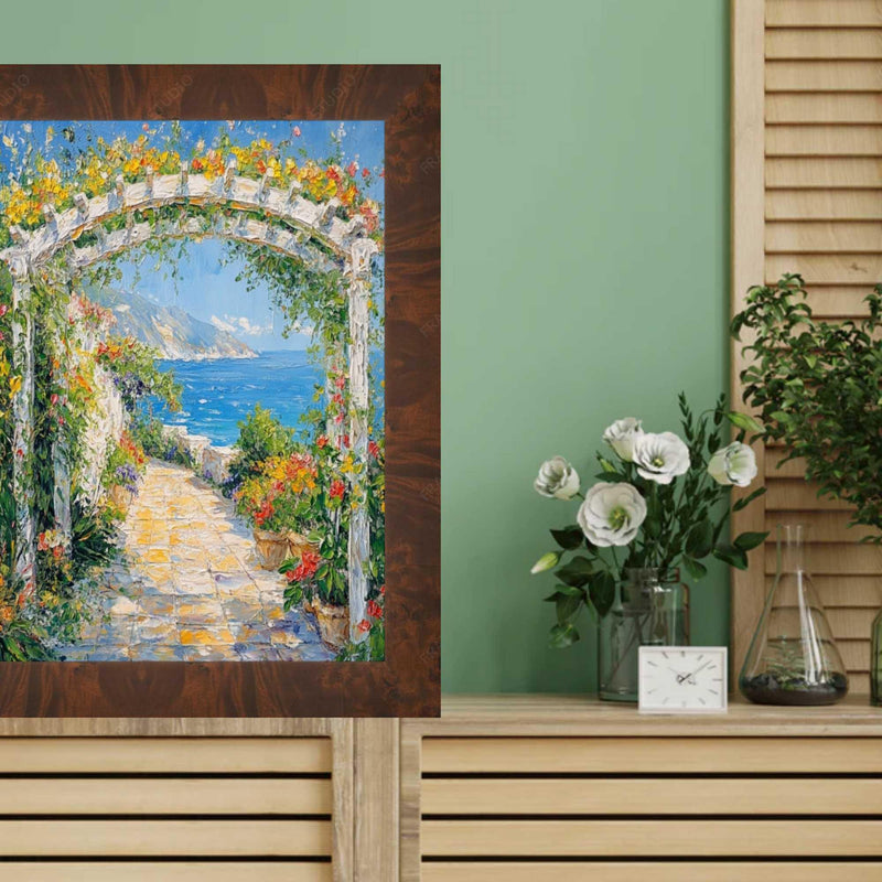 28x40 Frame Brown Coffee Burl Wood Flat Picture Frame