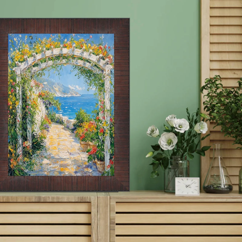 Wood Grain Mahogany Ven Slope Picture Frame 