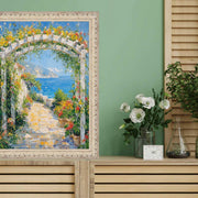 30x36 Frame White Wash Alabaster Bead Picture Frame