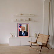 Donal Trump Red White and Blue Picture Frame Wall Hanging MADE IN USA  ModernMemoryDesign.com 