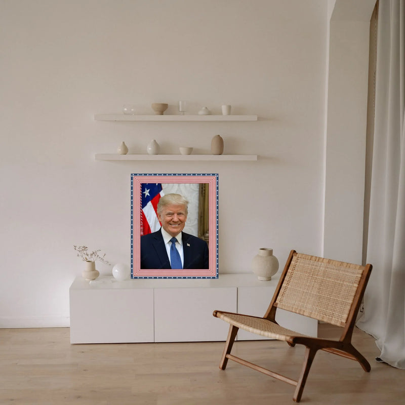 Donal Trump Red White and Blue Picture Frame Wall Hanging MADE IN USA  ModernMemoryDesign.com 