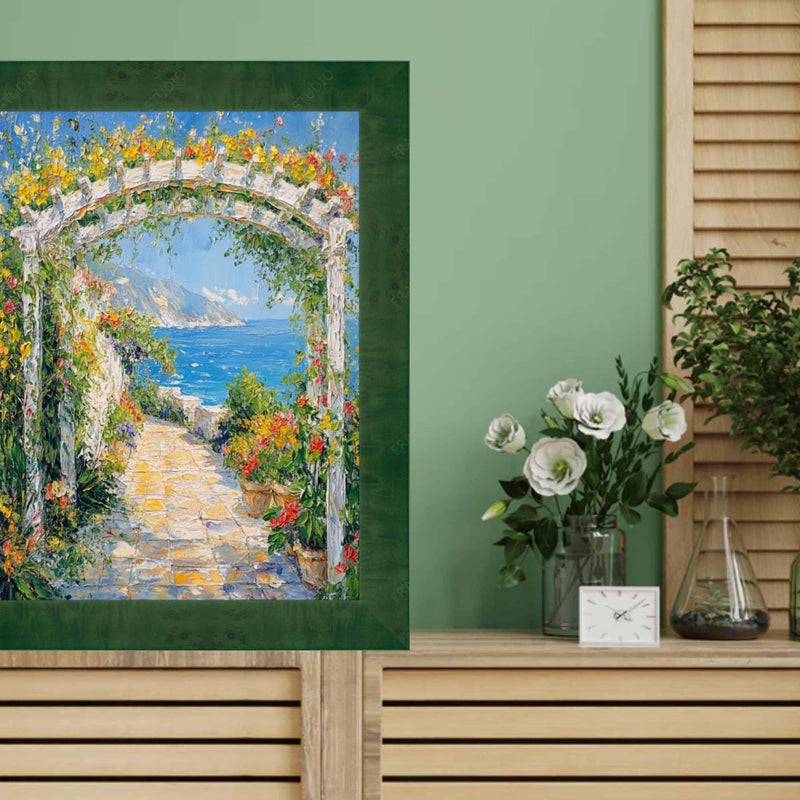 22x28 Frame Green Burl Wood Flat Picture Frame