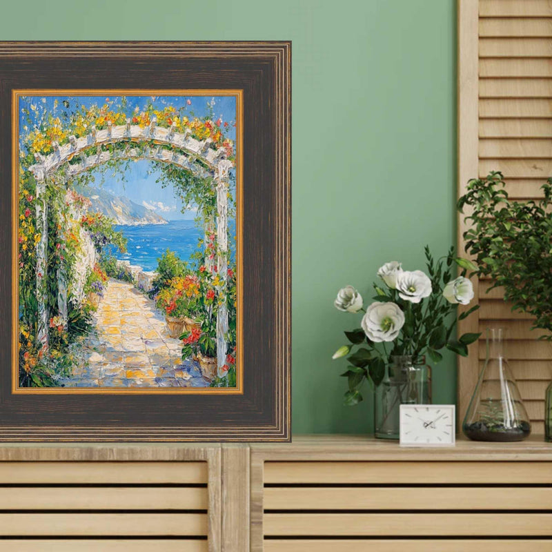 32x24 Frame Wide Black Antique Gold Picture Frame