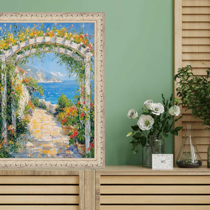 8.5x11 Frame White Wash Alabaster Bead Picture Frame