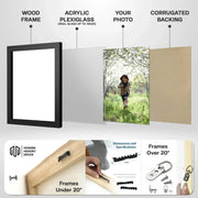 16×20 Black Paint‑by‑Numbers Canvas Frame 40x50 cm