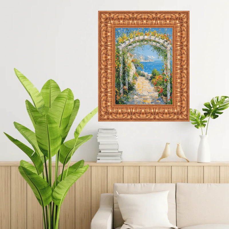 Ornate Wide Antique Gold Picture Frame 