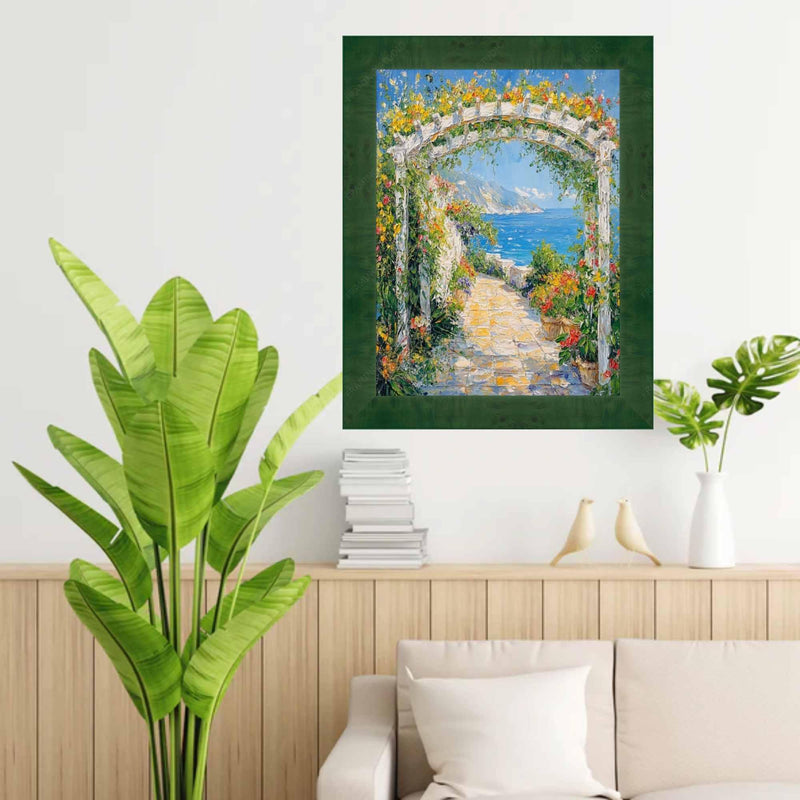 27x27 Frame Green Burl Wood Flat Picture Frame