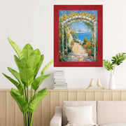 Red Burl Wood Flat Picture Frame 