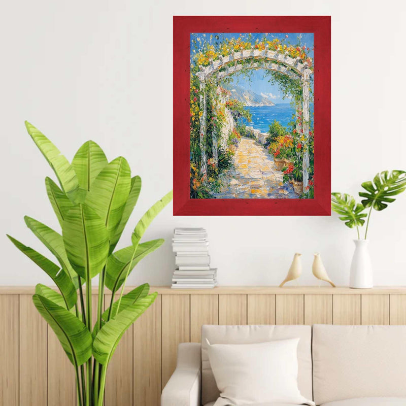 Red Burl Wood Flat Picture Frame 