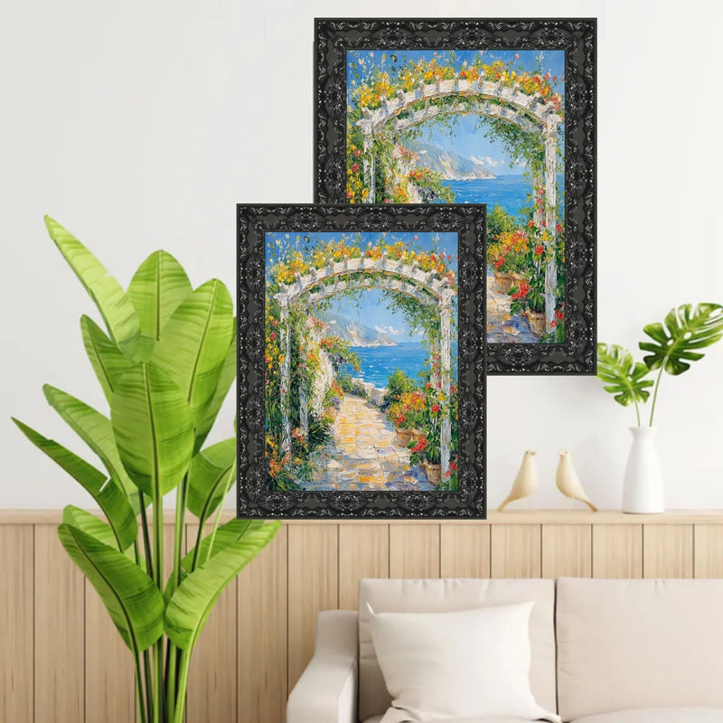 Piano Black Glossy Ornate Picture Frame 