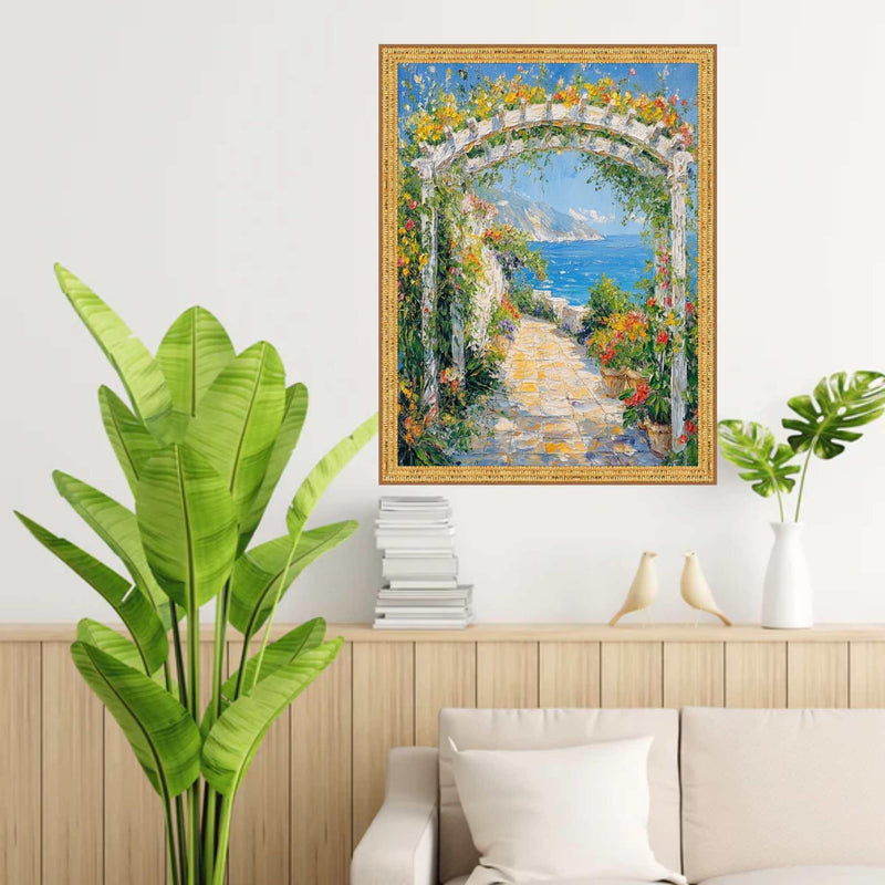 Contemporary Modern Slim Bright Gold Pebbled Texture Picture Frame 