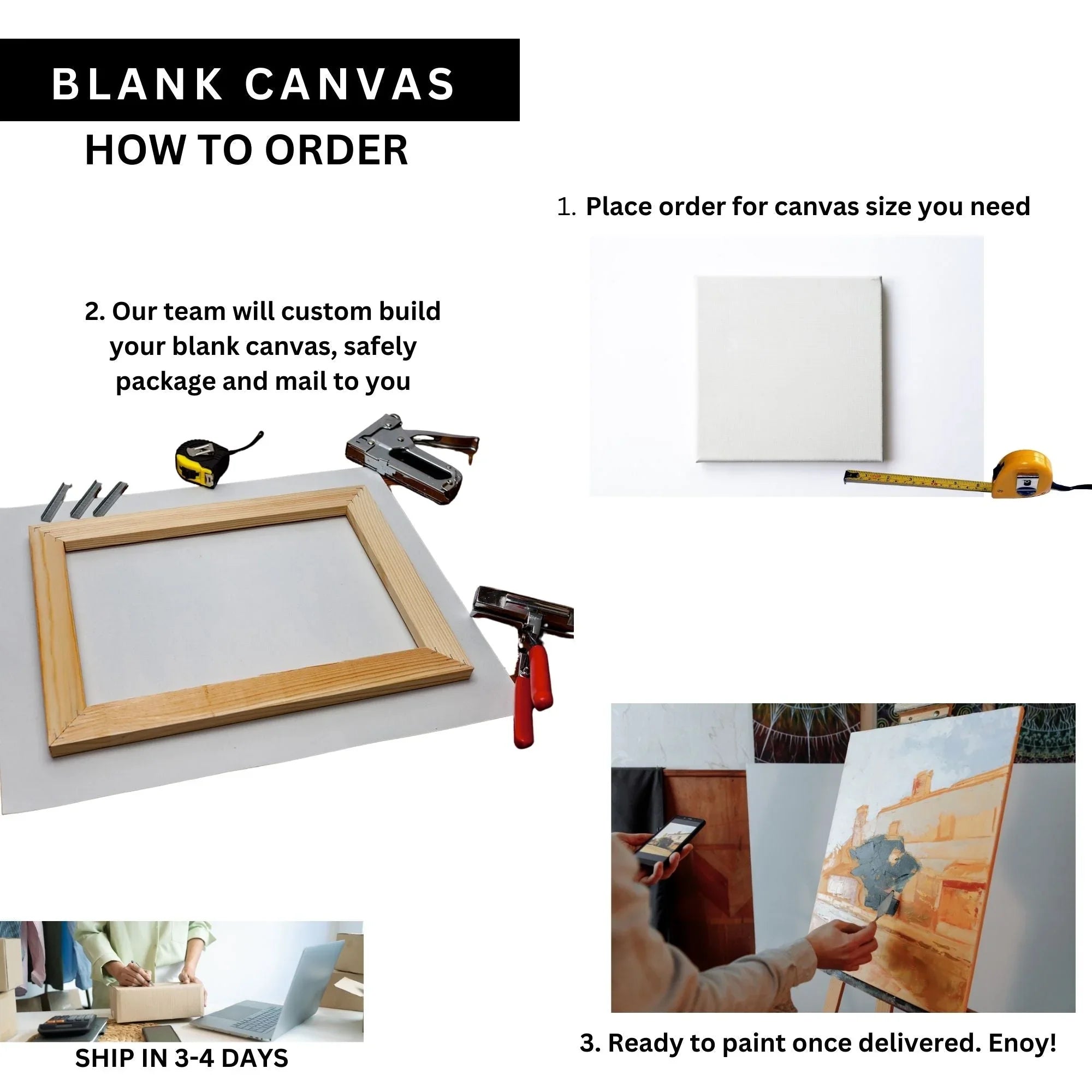 64x64 Canvas Stretching Painting Print 64x64 Blank