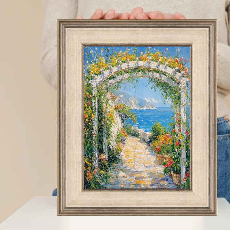 26x26 Frame  Contemporary Wide Silver Leaf Flat Panel Picture Frame