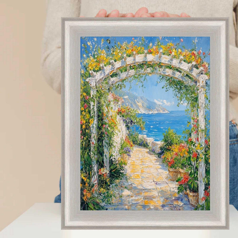 30x40 Frame  Contemporary Silver Brushed Modern Scoop Picture Frame