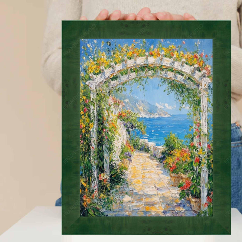 13x13 Frame Green Burl Wood Flat Picture Frame