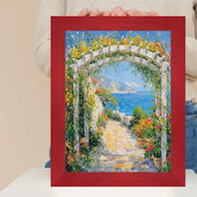 12x12 Frame Modern Red Burl Wood Flat Picture Frame