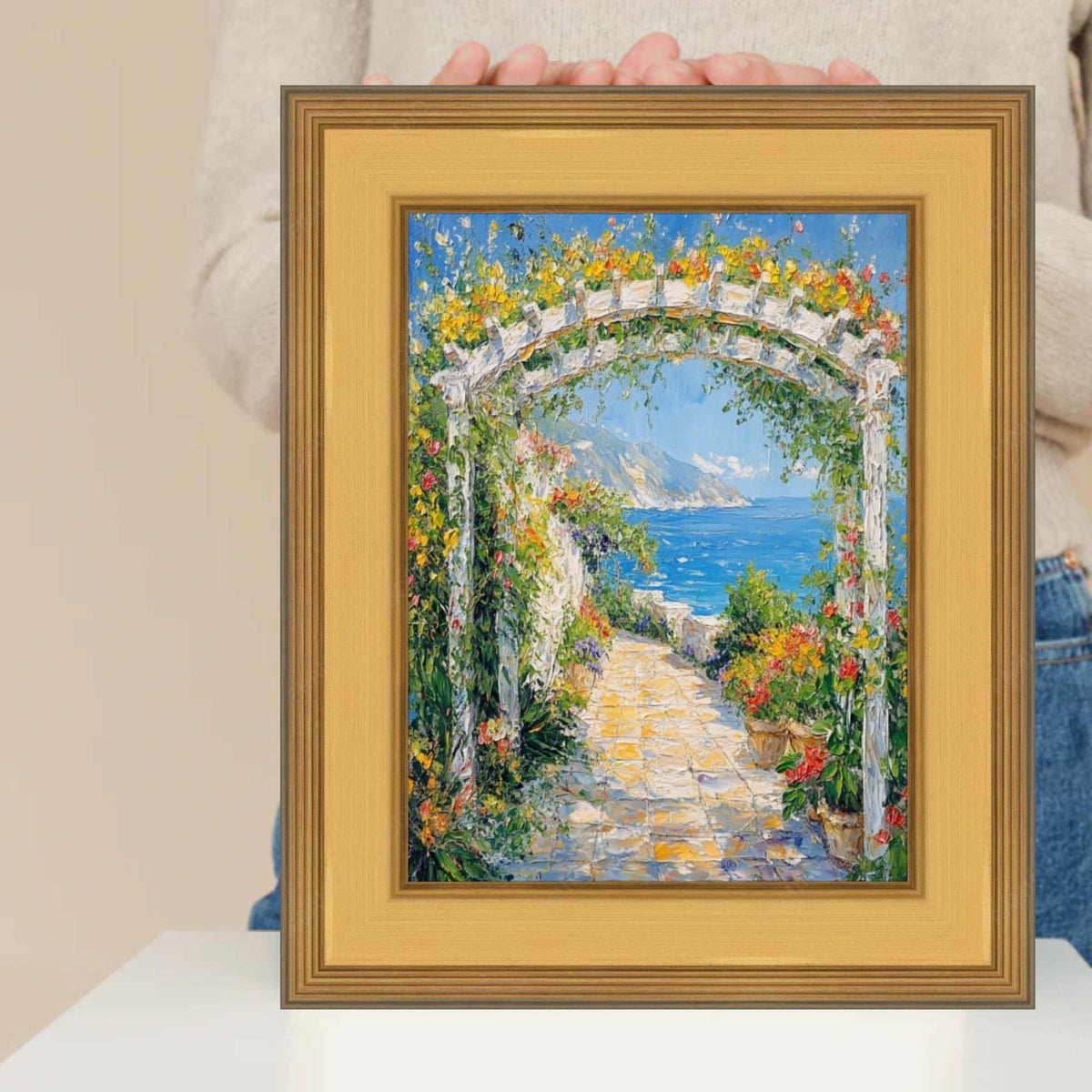 Wide Gold Leaf Flat Panel Picture Frame 13x19 frame
