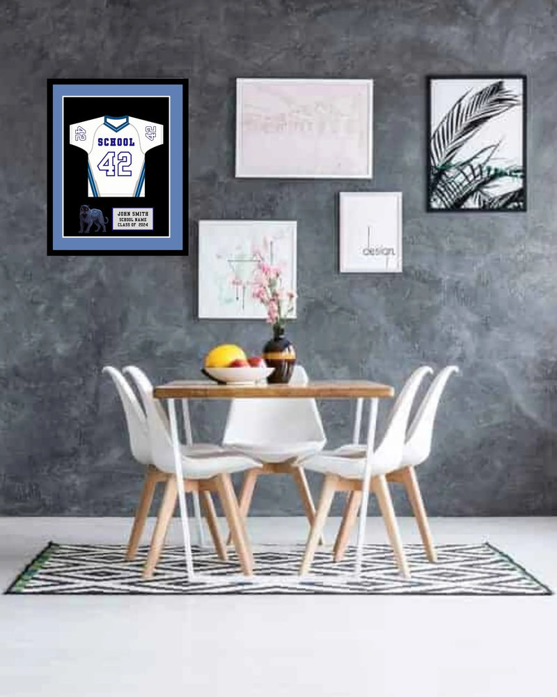 High School Lacrosse Senior Award Night Gift Idea - Jersey Frame Print