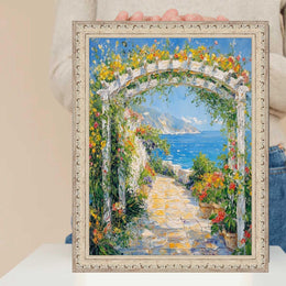 36x48 Frame White Wash Alabaster Bead Picture Frame