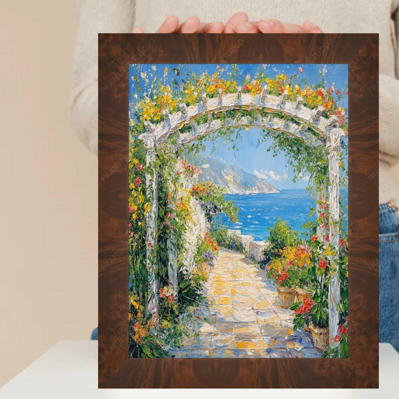 30x40 Frame Brown Coffee Burl Wood Flat Picture Frame