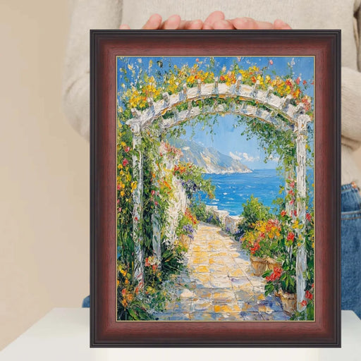 16x16 Frame Diploma Mahogany With Gold Line Picture Frame